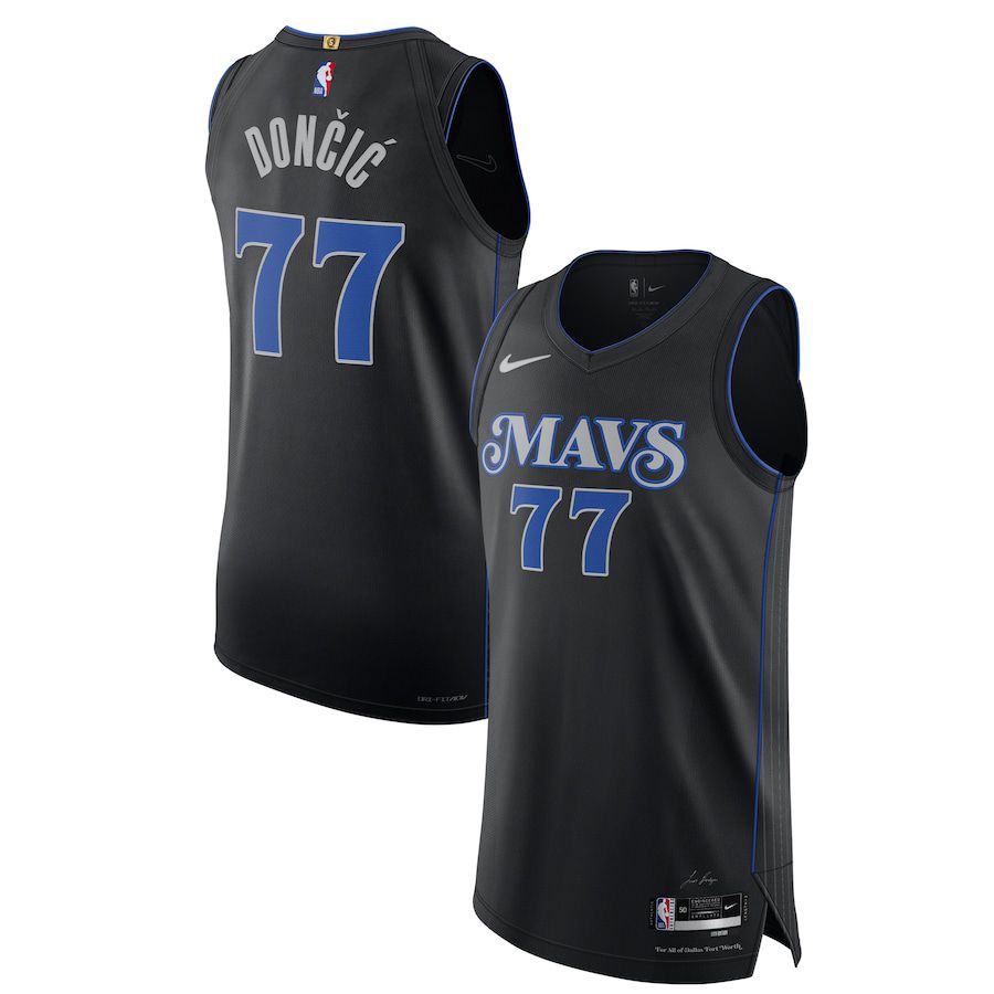 Men Dallas Mavericks #77 Luka Doncic Nike Black City Edition 2023-24 Authentic NBA Jersey->dallas mavericks->NBA Jersey